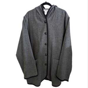 Pendleton 100% Virgin Wool Vintage Oversized Hooded Coat Size Large Small Flaw
